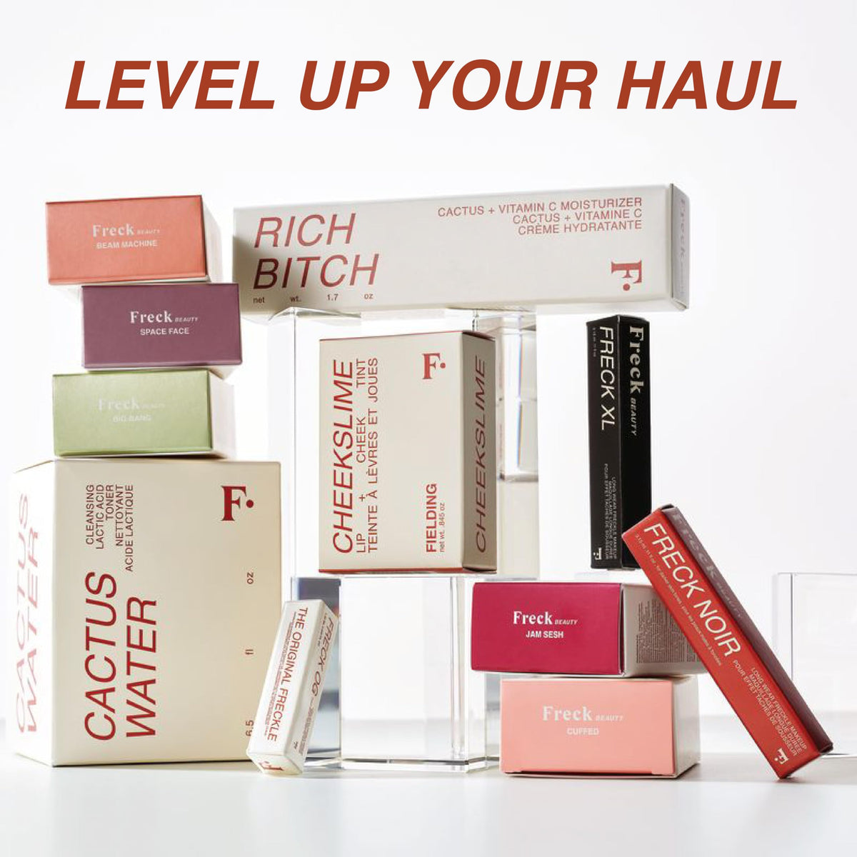 Freck Beauty pen in a makeup bag showing travel-ready, durable design