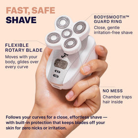 Freebird razor in hand highlighting ergonomic grip for steady, accurate strokes