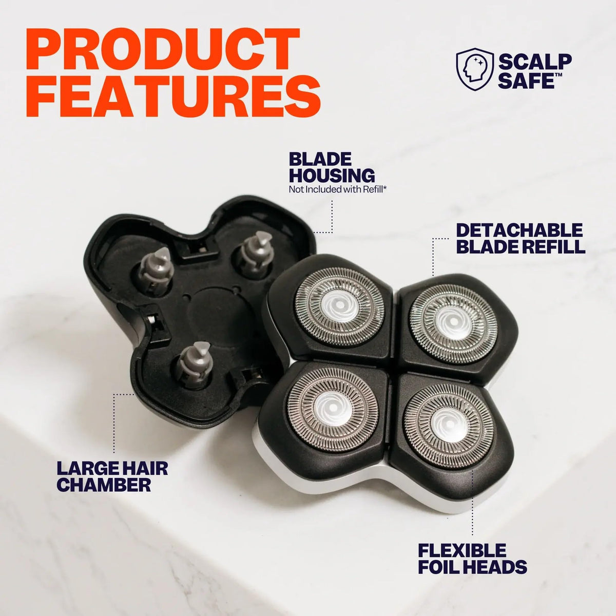 Freebird blades installed on Flexseries PRO shaver improving shave quality
