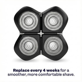 Freebird blades staged in bathroom setting for routine grooming convenience