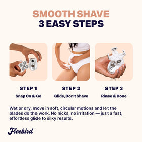 Person using Freebird FlexSeries underarm showing gentle shave with minimal irritation