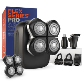 Freebird front view of cordless shaver showing ergonomic grip and rotary head for comfortable handling