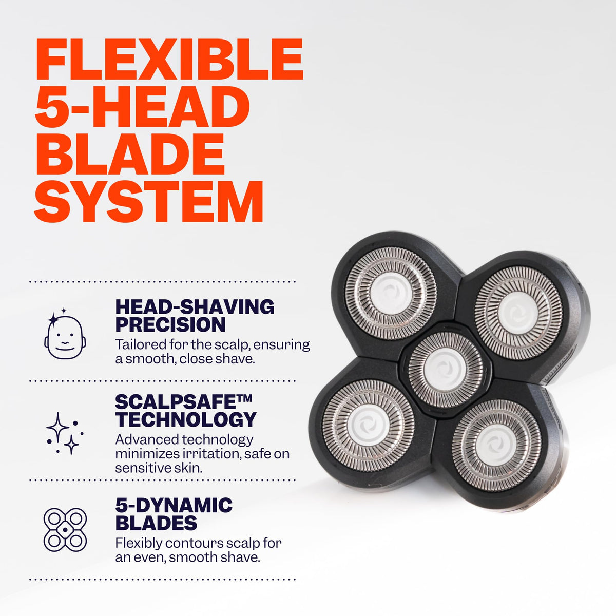 Freebird blade in use on scalp showing smooth glide and irritation reduction benefit