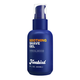 Freebird shave gel front packaging showing 60mL travel tube and clear formula benefit