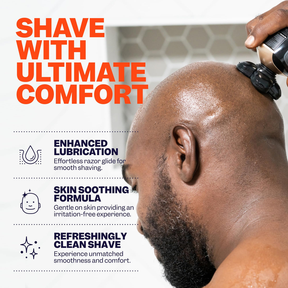 Freebird shave gel label close-up highlighting aloe vera and vitamins for skin comfort