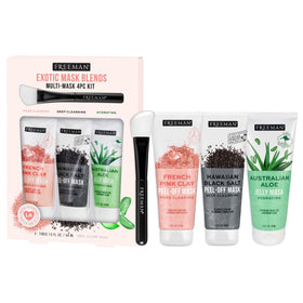 Freeman front packaging showing all four masks and brush for versatile skincare