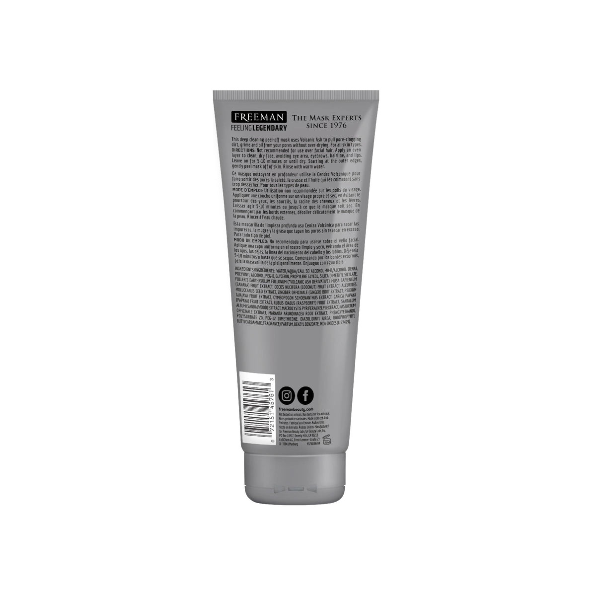 Freeman tube held in hand to show 175 mL size and travel-friendly benefit