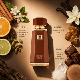 French Avenue Liquid Brun atomizer spray mid-action, demonstrating even application and performance