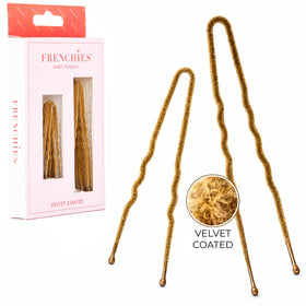 Frenchies front packaging showing 20 blond pins and clear benefits