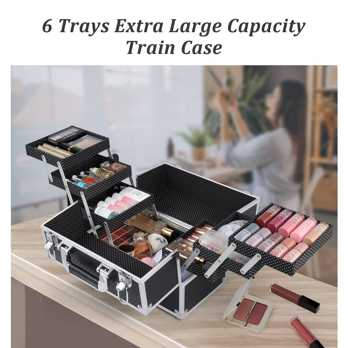 FRENESSA case held by hand to show 11.8-inch scale and travel-friendly size