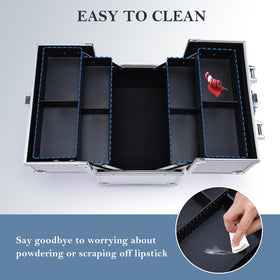 FRENESSA trays with movable partitions customized to hold lipsticks and brushes