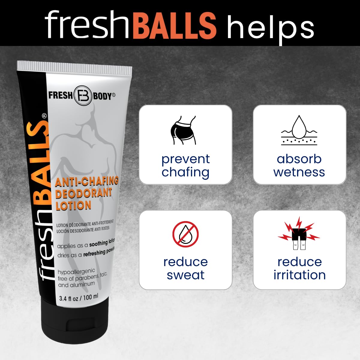 Fresh Body FB fresh-balls close-up cream on fingers demonstrating fast absorption benefit