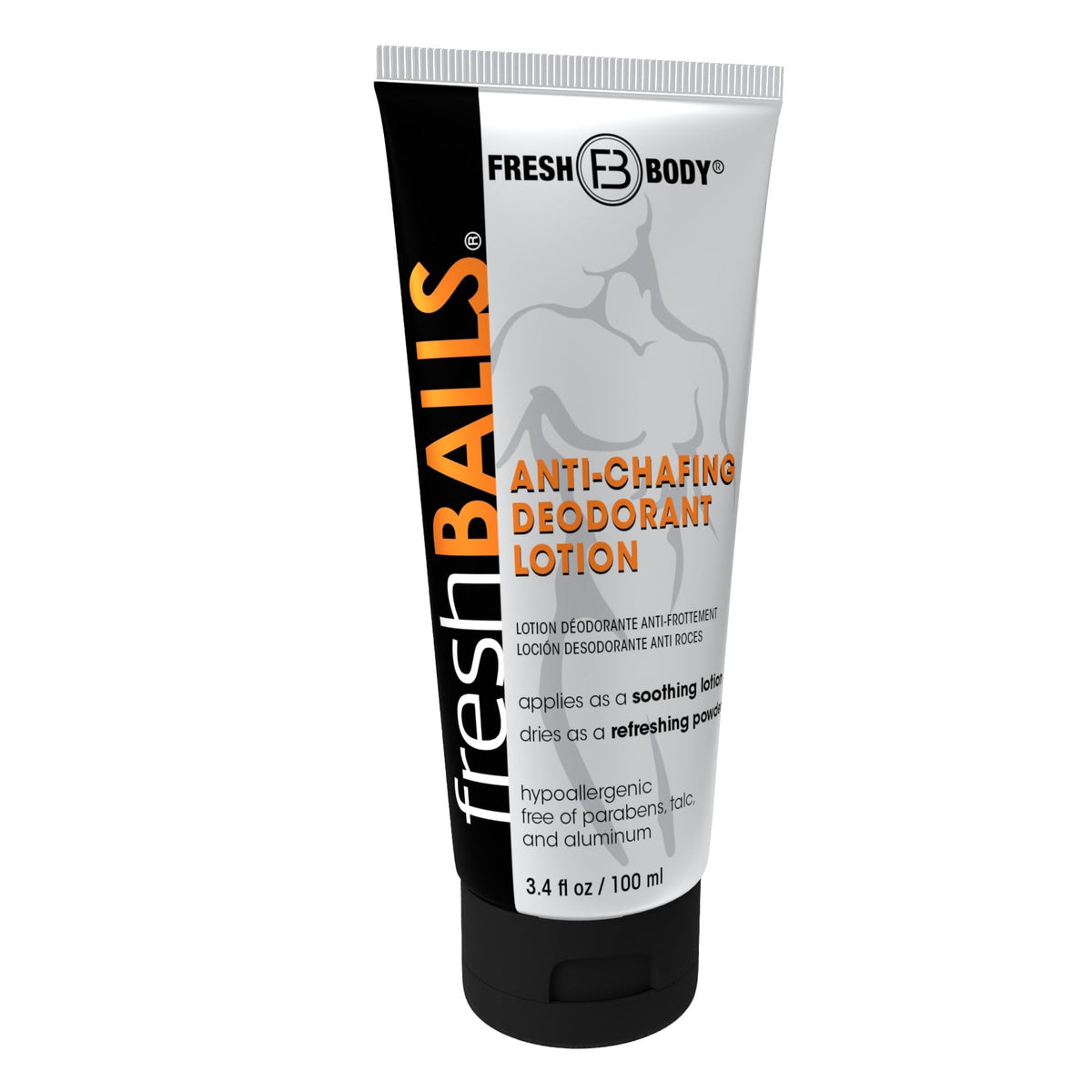 Fresh Body FB fresh-balls front tube showing packaging and quick application benefit