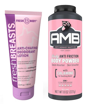 Fresh Body FB front packaging showing the full Ladies No Sweat Bundle and convenient sizes
