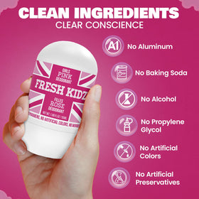 Fresh Kidz back label with ingredients and safety information visible