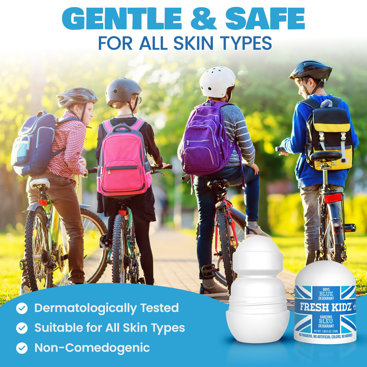 Fresh Kidz deodorant in school backpack for reliable daytime odor protection