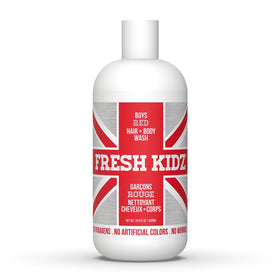 Fresh Kidz front bottle view showing label and benefit of gentle cleansing