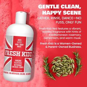 Fresh Kidz bottle beside gym bag illustrating travel and sports-ready benefit