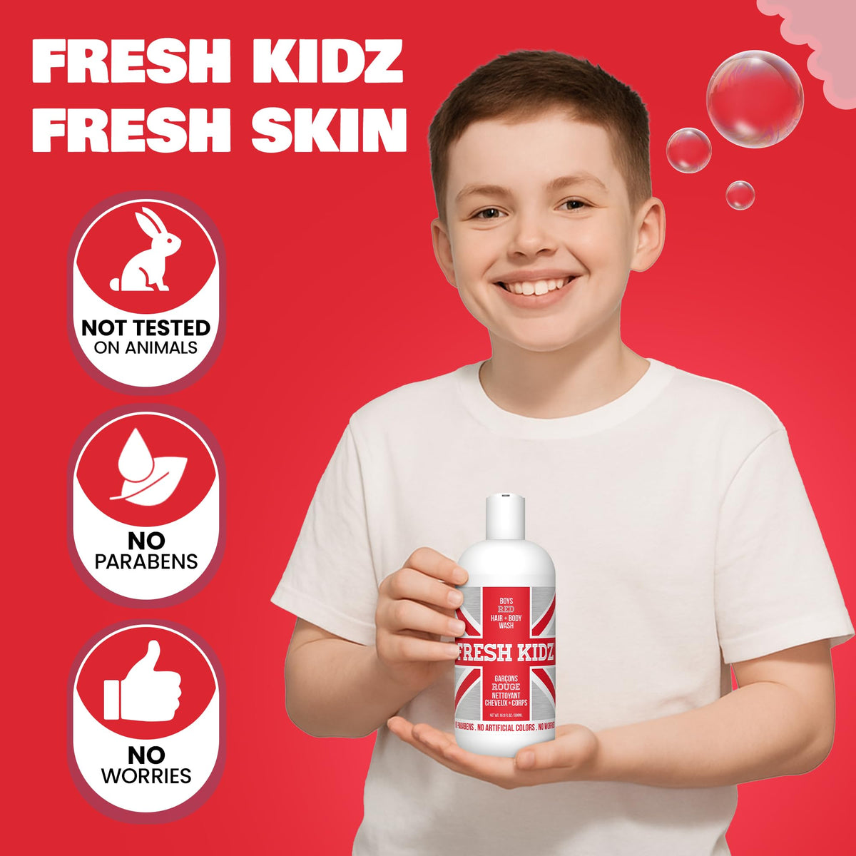Teen using Fresh Kidz in shower for quick clean after sports