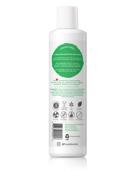 Fresh Monster bottle in child bathroom with easy-grip design and playful monster