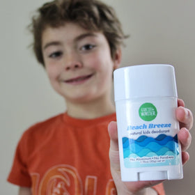 Fresh Monster ingredient label close-up highlighting aluminum-free, paraben-free formula