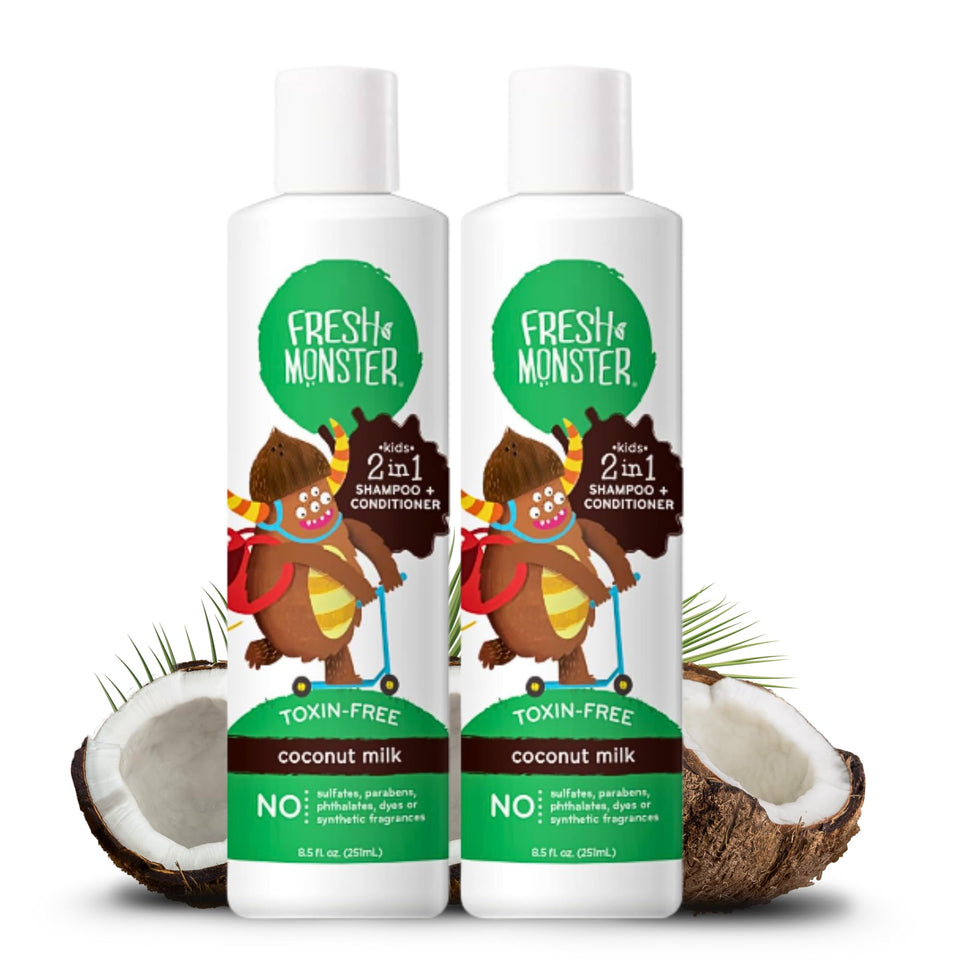 Fresh Monster front packaging coconut showing playful monster and benefits