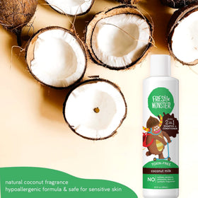 Fresh Monster lifestyle bath time scene promoting independent kids grooming