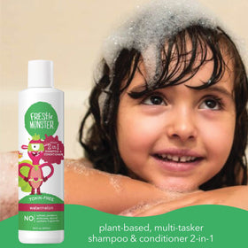 Fresh Monster foam texture on hand demonstrating gentle lather and easy rinse
