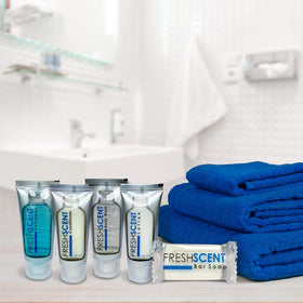 Freshscent bar in hand illustrating travel-size convenience and portability