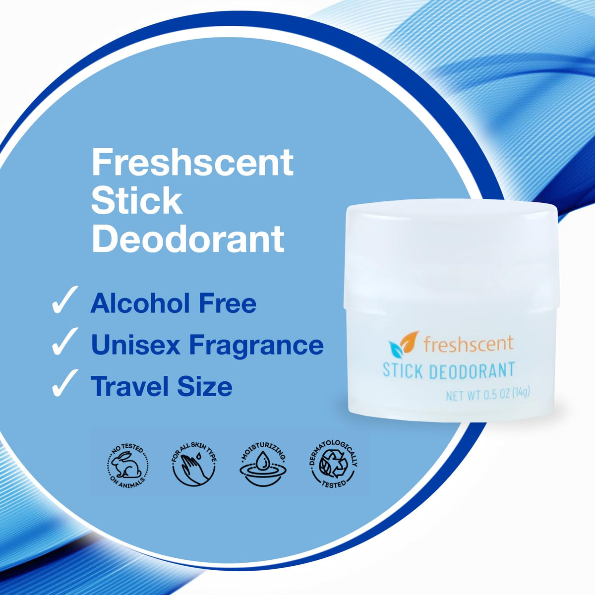 Freshscent push-up applicator open illustrating easy, mess-free use