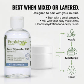 Freskáro bottle held in hand for size comparison and portable convenience