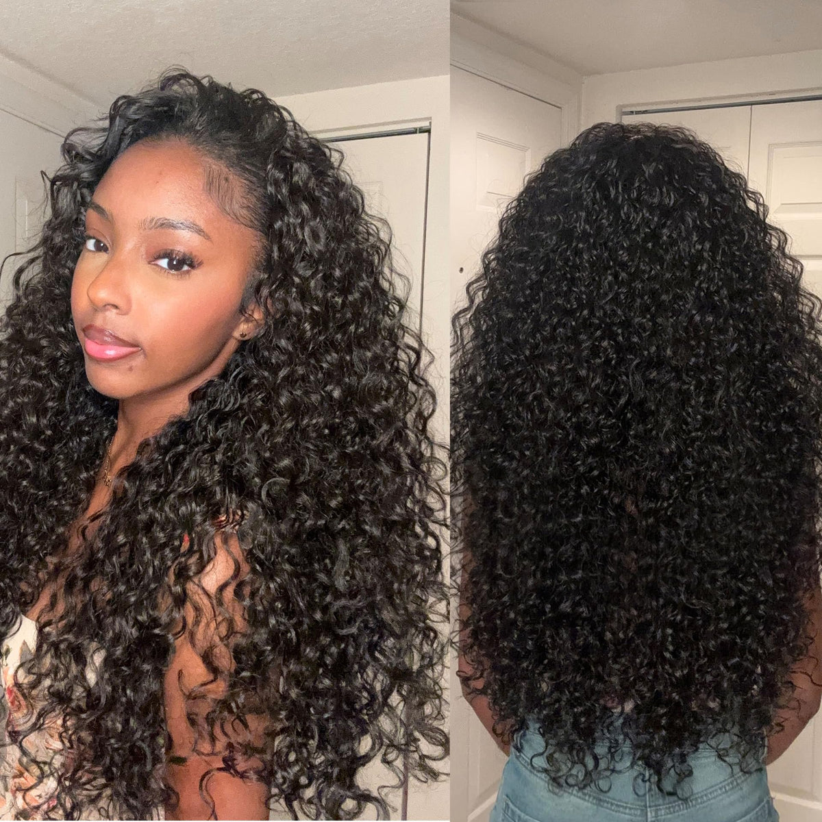 Frodio front view showing full 26-inch curly half wig and instant volume