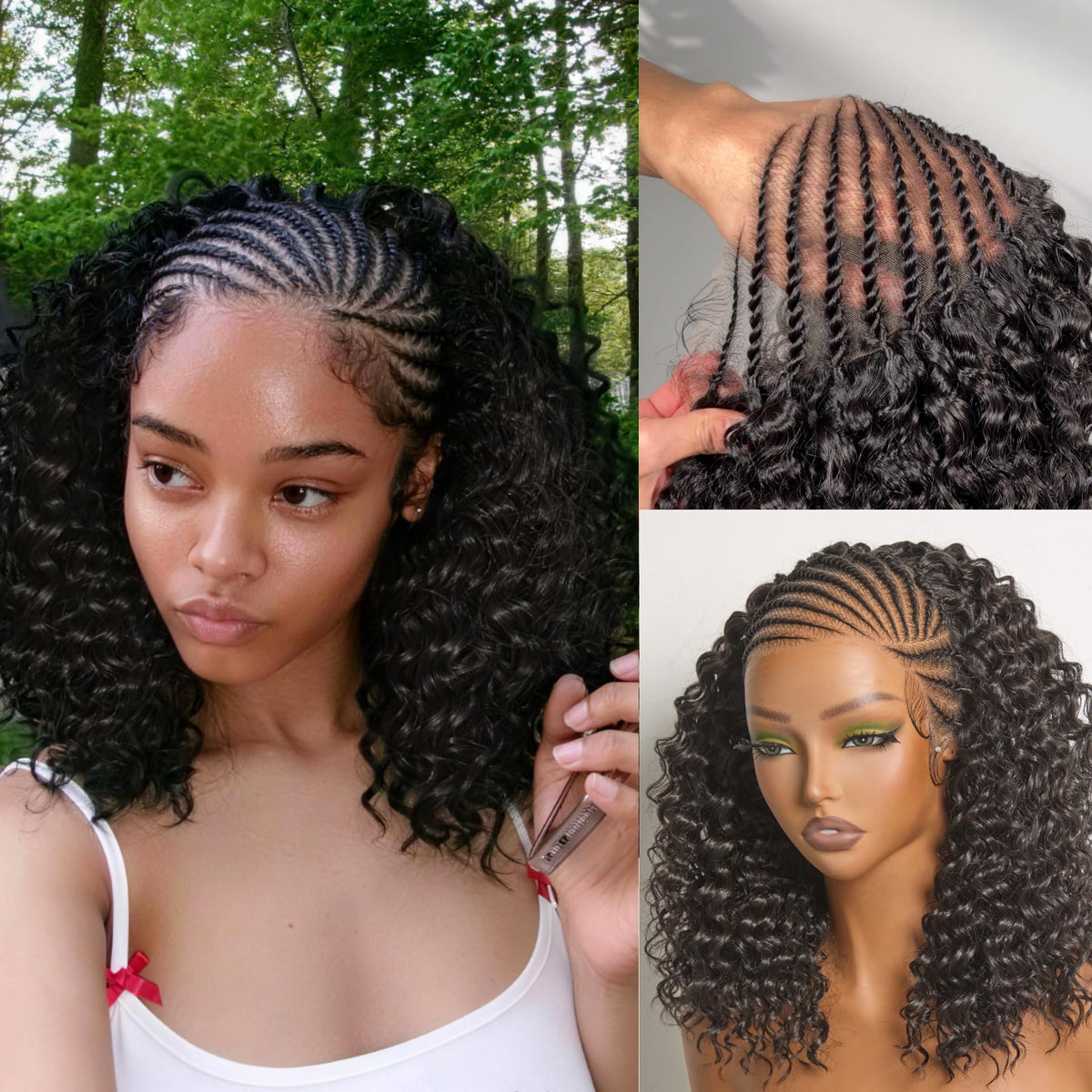 Frodio front view showing 13x6 lace frontal and natural hairline benefit