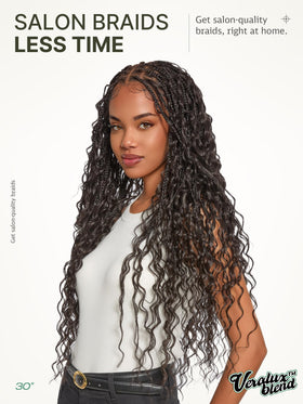 Frodio detailed shot of hand-tied braids highlighting natural movement and durability