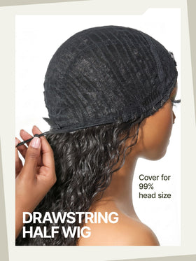 Frodio model wearing wig demonstrating quick glueless everyday style