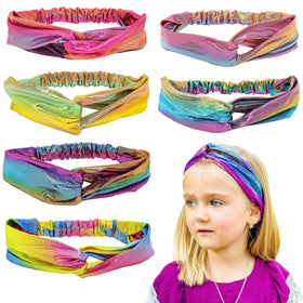 FROG SAC front view of six mermaid headbands showing color variety and sparkle