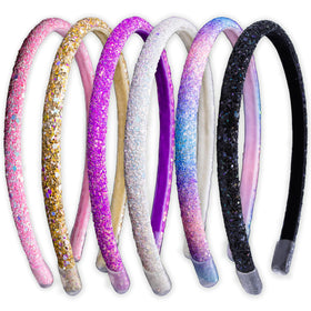 FROG SAC front packaging showing six glitter headbands and colors for easy gifting