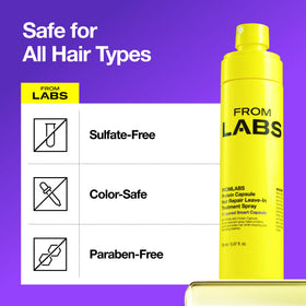FROMLABS before and after frizz control comparison showing smoother ends benefit