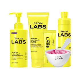 FROMLABS front packaging of the four-piece glass hair routine showcasing complete kit benefit