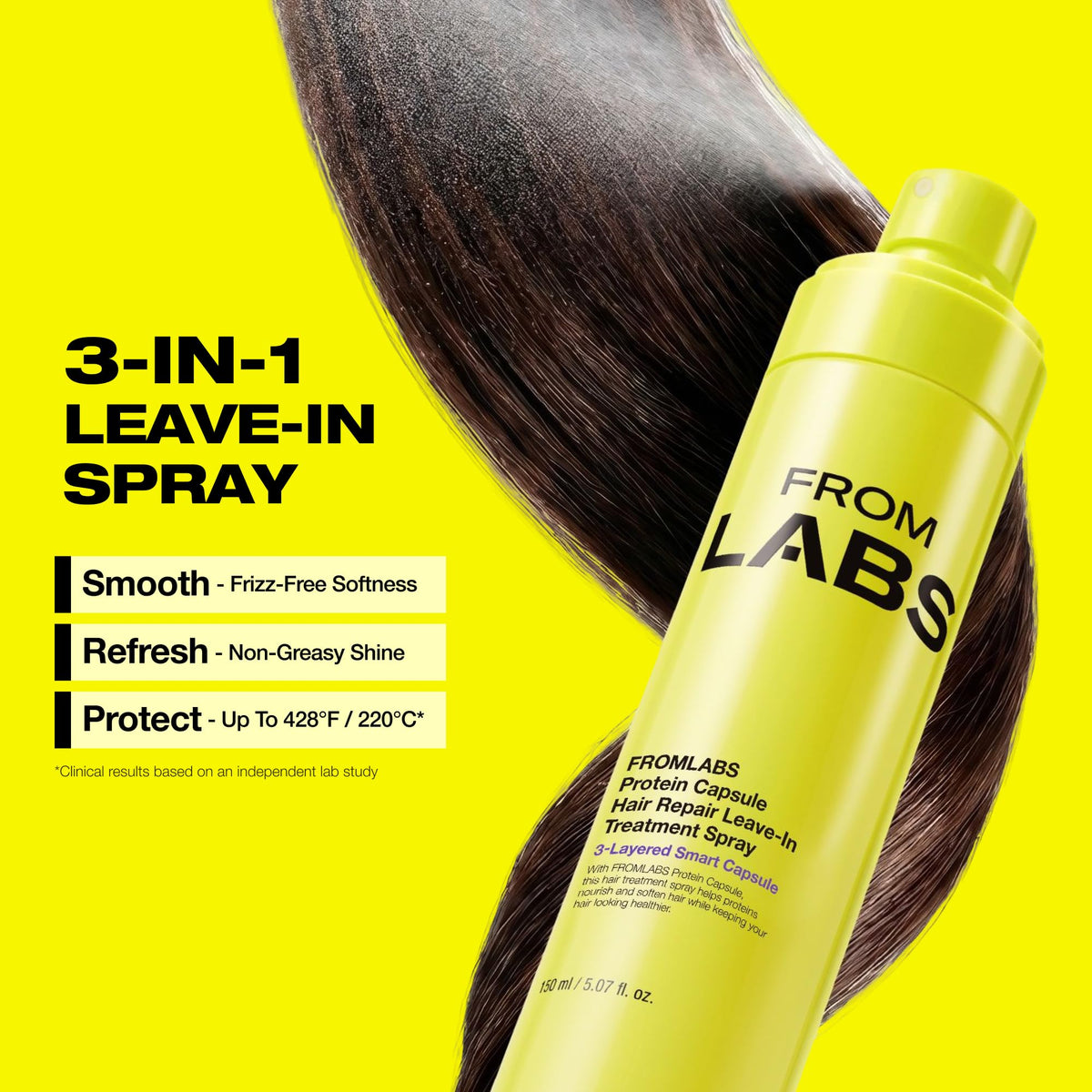 FROMLABS applying mask to wet hair showing in-shower repair and reduced breakage benefit