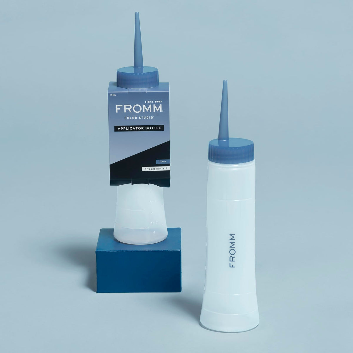 Fromm bottle measurement marks in ounces and mL for accurate color formulation benefit