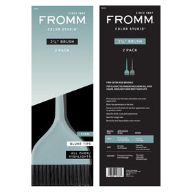 Fromm brushes on salon counter with color bowls illustrating professional workflow