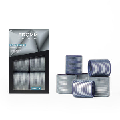 Fromm ProVolume front packaging showing the 12-piece roller set and benefit of professional styling