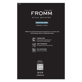 Fromm ProVolume rollers arranged on bathroom vanity showing at-home salon results benefit