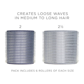 Fromm ProVolume rollers in hair during styling demonstrating root lift and quick setting benefit
