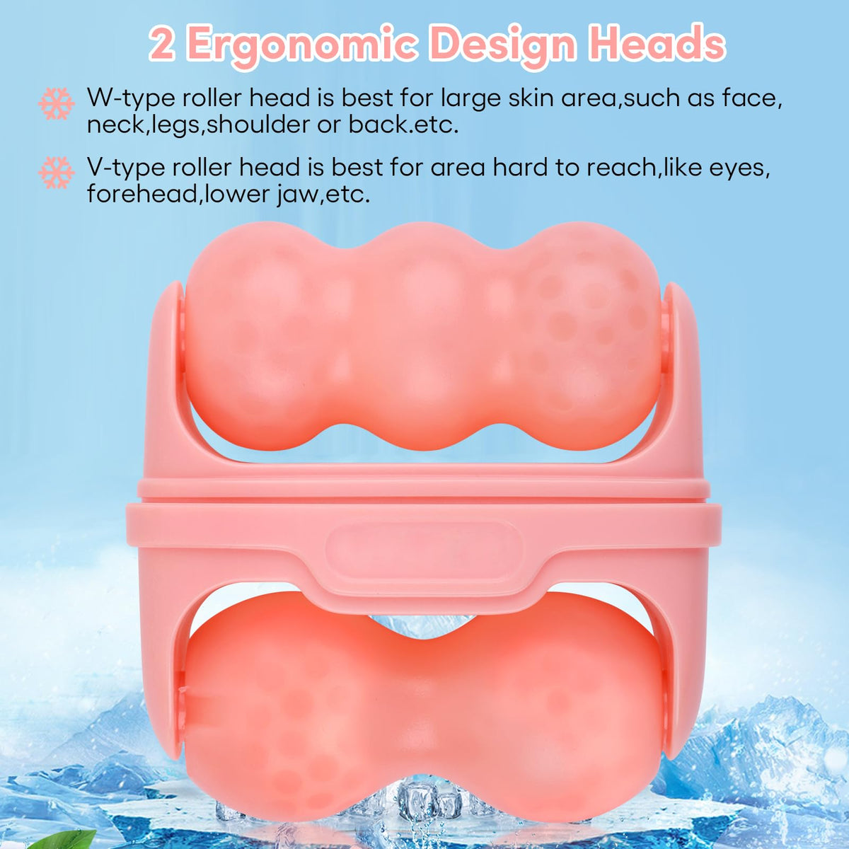 Fronnor roller being used under eye to reduce puffiness and soothe skin