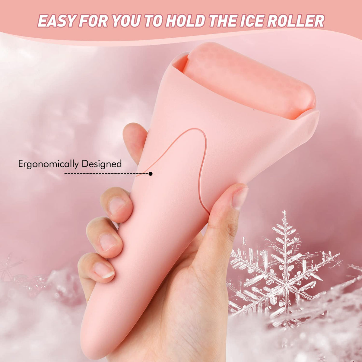 Fronnor roller held in hand for size comparison demonstrating portability and travel-friendliness