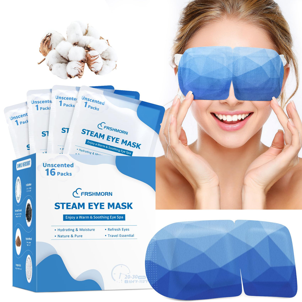 FRSHMORN front packaging showing 16-pack convenience and unscented benefit
