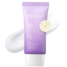 FRUDIA front packaging showing SPF 50 and lightweight claim for quick protection