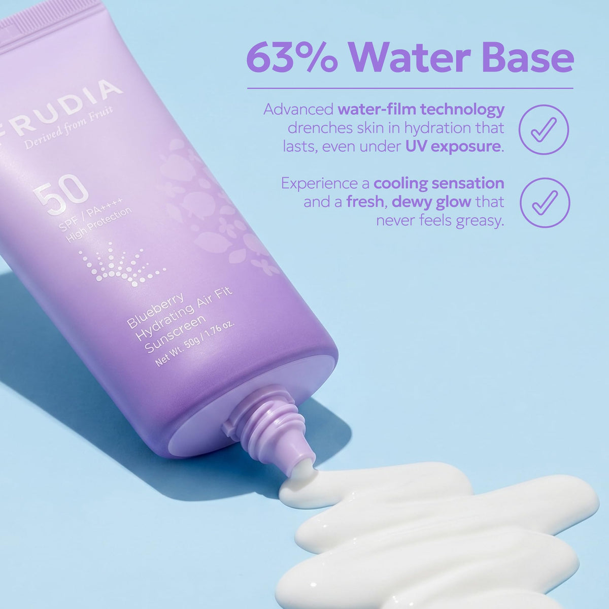 FRUDIA ingredient label highlighting blueberry extract and hyaluronic acids benefits
